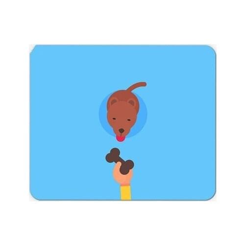 Office Computer Desk Mat Table Keyboard Mouse Pad Cute Happy Blue Personality Little Dog Hungry Non-slip Mat Gamer Mousepad Mat