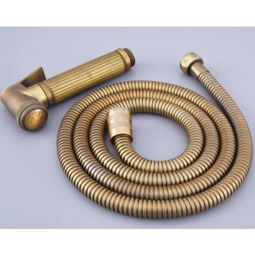 Antique Brass Multifunction Hand Held Women Bidet Body Clean Toilet Flushing Gun Faucet Spray & 1.5 m Hose shower set Nhh110