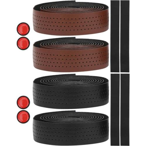 2Pcs Bicycle Handlebar Tape Road Bike Handlebar Strap Cycling PU Leather+EVA Handlebar Belt Wear-resistant Bike Anti-skid Belt