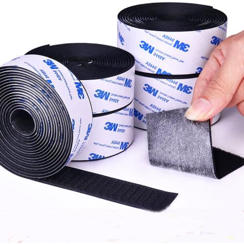 50cm 16/20/25/30/50mm Strong Self Adhesive Hook and Loop Fastener Tape Nylon Sticker Velcros Adhesive with Glue for DIY