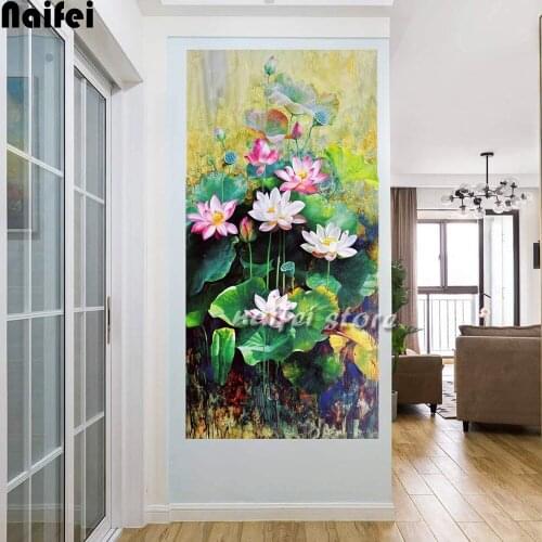 Pink Flower diy diamond painting full square Zen Lotus rhinestone embroidery for Bedroom Wall Decoration Pink Floral Painting
