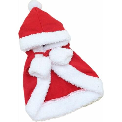 Cloak Pet Cosplay Costume Xmas Kitten Red Caps Clothing Clothes Santa Hat Christmas Funny Party Dog Mantle
