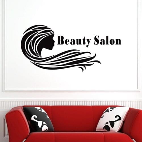 Beauty Salon Sticker Hair Salon Wall Decal Barber Shop Scissor Vinyl Window Decals Decor Mural Hairdresser Glass Sticker