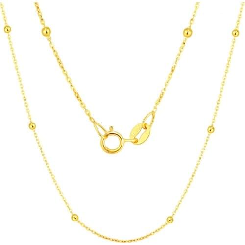 NEW 18K YELLOW GOLD NECKLACE AU750 GOLD FULL STAR LINK CHAIN NECKLACE