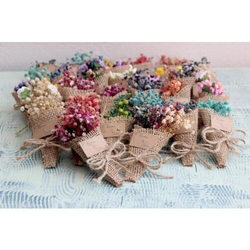 Personalized Wedding Favors for Guests , Flower Favors Gift , Mini Dried Flower Bouquet , Bridesmaid Favor , Wedding Favor Magne