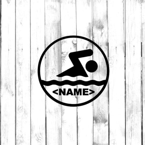 Swimmer Dude with Custom Name Option For Car/Truck/Computer/Phone/Home/Laptop Decal Swim Wallpaper Murals Wall Vinyl Decal WZ84