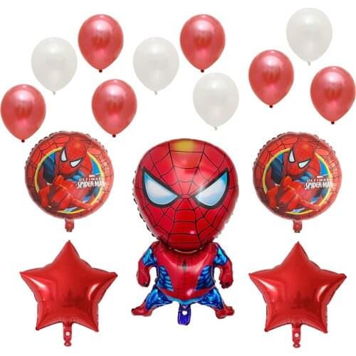 15pcs Spider Super Hero man captain bat man Foil Balloons Avengers Balloon Inflatable Birthday Party Decorations Kids Toys Ball