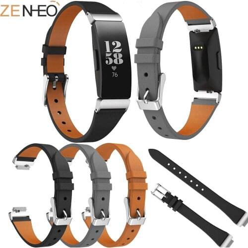 Replacement Smart Watch Bracelet Leather Watch Band Wrist Strap Belt Smartwatch Belt Parts for Fitbit Inspire/Inspire HR