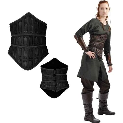 Medieval Brown Black Celtic Knight Leather Large Belt Women Vintage Viking costume Barbarian Mercenary Fancy LARP Cosplay
