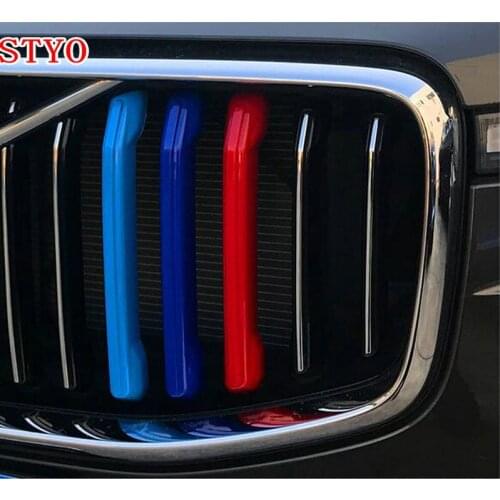 STYO Car Front Head Grille Grill Decor Strip Molding Cover Kit Trim For VOLVO XC60 2018