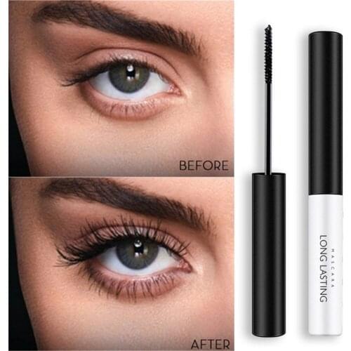 3D Fiber Eyelashes Mascara Mascara Black Long Eyelash Silicone Brush Curving Lengthening Mascara Waterproof Makeup Eye Cosmetics
