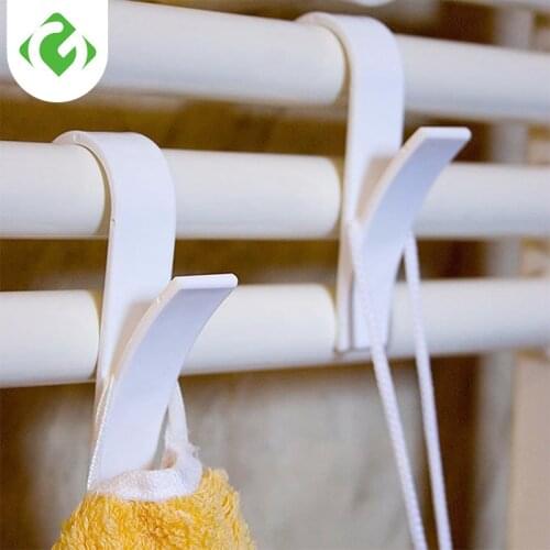 6pcs High Quality Hanger For Heated Towel Radiator Rail Bath Hook Holder Clothes Hanger Percha Plegable Scarf Hanger white GY