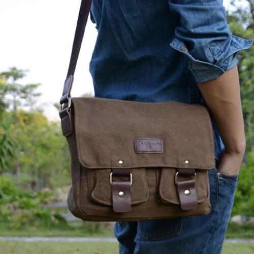 Vintage Casual Canvas Bag Retro Crossbody Bag Mens Single Shoulder Bag Messenger Bag High Quality
