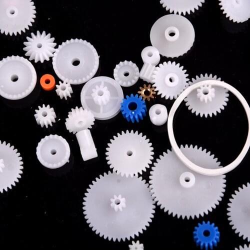 High Quality 60 Pcs/set DIY Rack Pulley Belt Worm Single Double Gears Plastic Gear Set