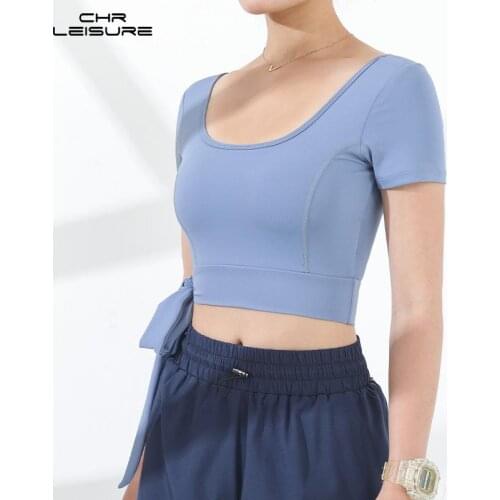 CHRLEISURE Women Shirts for Summer Slim Fit with Short-Sleeved Straps with Chest Pad T-Shirts Women Short Sleeve Tops and Blouse