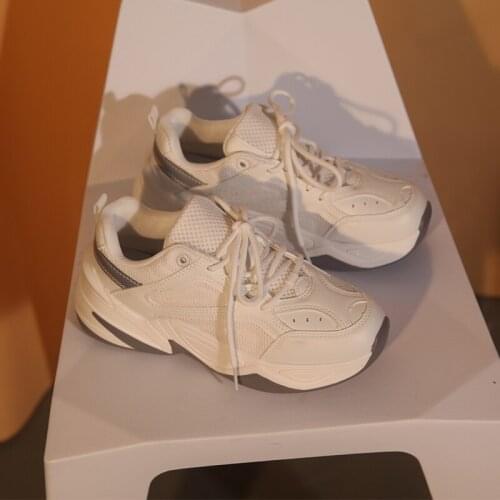 2021 spring and autumn womens sports casual shoes Korean version of thick-soled mesh breathable single shoes large size 35-40