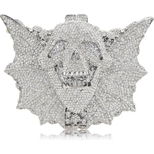 Fashion Silver Metal Crystal Evening Clutches Bags 2019 New Arrival Lady Party Clutch Handbag And Purse Fashion Lady Diamond Bag