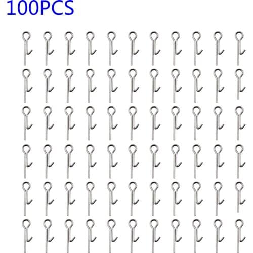 Stainless Steel Hook pin 100 pcs Fishing Soft Lure Bait Stinger Spike Acc
