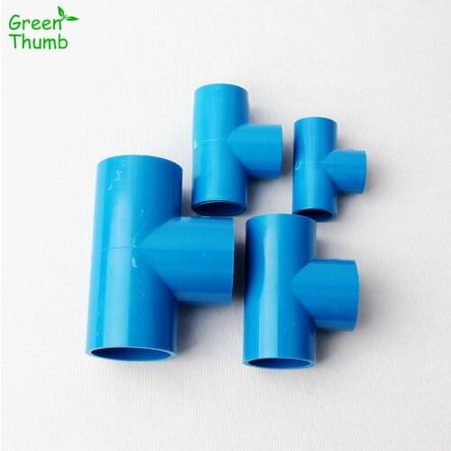 30pcs PVC Pipe Fittings Inner Dia 20 mm/25 mm/32 mm/40 mm Blue Equal Tee Connectors Garden Irrigation System PVC Water Pipe