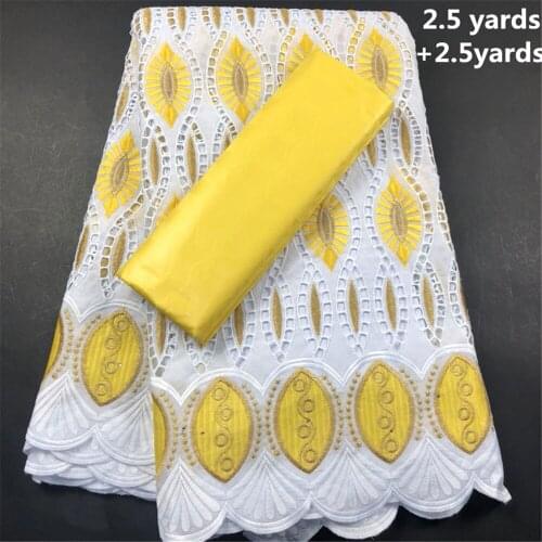 2.5+2.5 Yards Dry Laces With Bazin Riche Fabrics Swiss Voile Lace In Switzerland African Wedding Bride Dress Dry Lace CP014