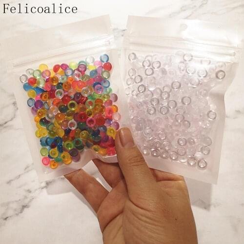 2 Packs Crystal Flat Fishbowl Beads Colorful Rubber Balls For Slime Filler DIY Supplies Decor Charms For Slime