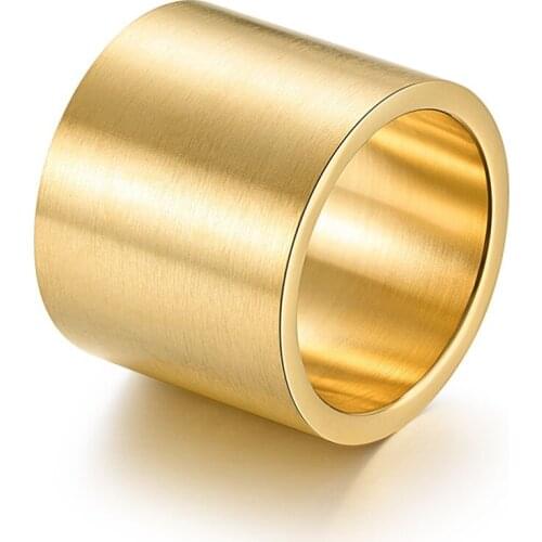 2018 Big Finger Rings for Men 19mm 316L Stainless Steel Wedding Anniversary Rings Gold Black Silver Color Design Jewelry