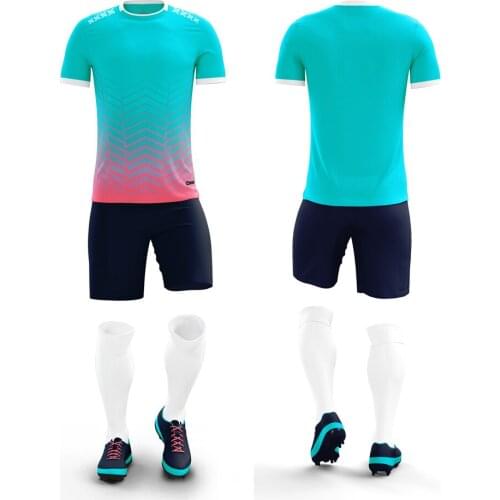 2020 Football Jerseys Kids Men Soccer Jerseys Set Custom Soccer Training Suit Breathable Team Short Soccer Jerseys clothes Print