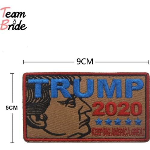 3D Trump 2020 Patches Tactical Army Fan DIY Hook Badges For Clothes Hat Backpack Sewing Applique Embroidery PATCH
