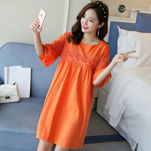 9058 2018 New Maternal dress for Summer Cotton and Ramie