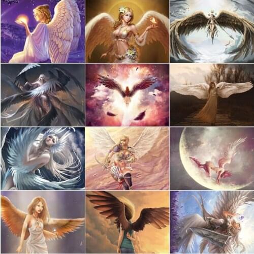 New 5D Crystal Diamond Painting Diy Angel Wings Fairy Girl Full Square Round Diamond Embroidery Home Decoration Gift