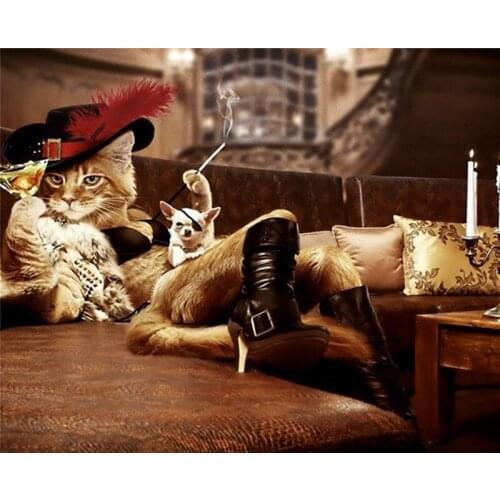 5D diy diamond painting Cat Knight pictures of rhinestones cube drill cross stitch needlework home decorative relative gifts