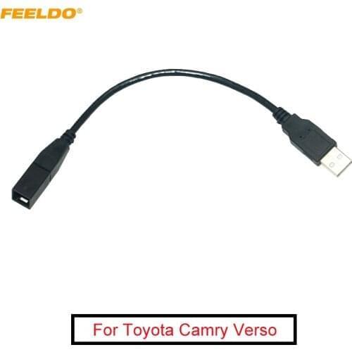 FEELDO Car Radio 2.0 USB Port Wiring Cable Adapter for Toyota Camry Verso Mazda Lexus GS350 Audio USB Cable