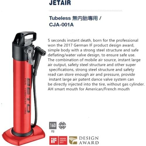 Beto Jet Air For Tubeless CJA-001S Air Cylinder Tubeless Vacuum Tire Special Bicycle Pump