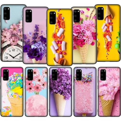 T30 Candy Colors Ice Cream Flower Case for Samsung A01 A10 A11 A20 A20E A21 A30 A40 A41 A50 A51 A60 A70 A71 A81 A91 M10 M20 M30