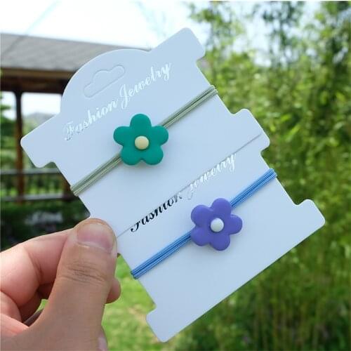 Girls Floral Hair Rope Headwear Color Cartoon Hair Bands Ponytail Holder Rubber Bands For Kids Women Hair Accessories New