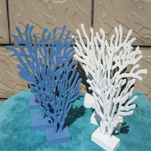 MEDITERRANEAN STYLE WOODEN CORAL THREE-PIECE SET DESKTOP DECORATION ORNAMENTS HANDMADE WOODEN HOME CRAFTS HOME DECORATIONS