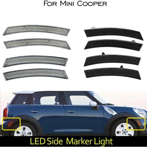 For Mini Cooper R50 R52 R53 Smoked lens or Clear lens Car Front Rear LED side marker lamp Turn Signal Light