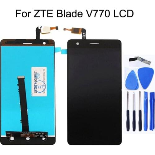 5"LCD Display screen For zte Blade V770 LCD + touch screen digitizer components Mobile phone accessories 100% test free shipping