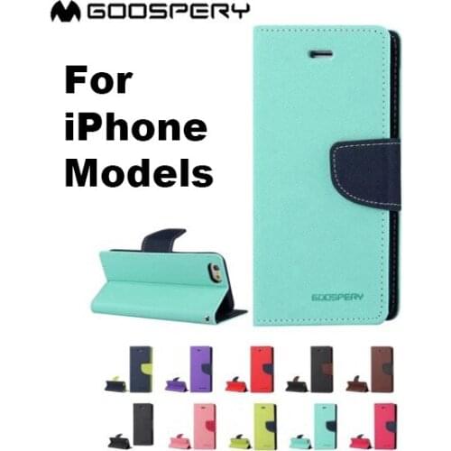 For iPhone 12 mini 11 Pro Max SE 2020 X XR XS Max 8 7 6 6S Plus MERCURY Goospery Fancy Diary Folio Flip Case Wallet Cover