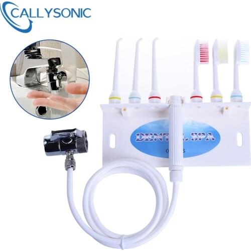 6 Nozzles Faucet Water Dental Flosser Oral Irrigator Jet Interdental Brush Tooth Toothbrush Cleaning SPA Cleaner Whitening