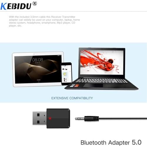 KEBIDU 2 in 1 Car Wireless Bluetooth 5.0 Receiver Transmitter Bluetooth Adapter AUX 3.5mm Auto Stereo Audio Music For TV PC Car