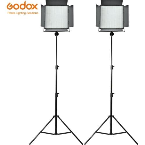 Godox 2PCS LED1000C 3300-5600k Continuous Light Kit with 2pcs 2.8m Light Stand for Photography Wedding Camera Camcorder DV