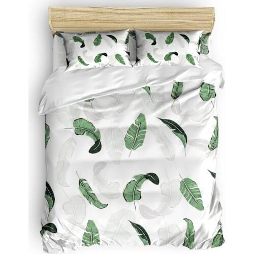 Tropical Plant Palm Leaf Banana Leaf Green Summer Duvet Cover Set 2/3/4pcs Bedding Set Bed Sheet Pillowcases Cover Set