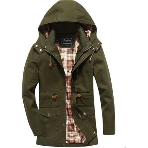 Mens Hooded Jacket Casual Slim-Fit Hiking Jackets Military Tactical Coat Spring Autumn Sport Clothes Mountain Fishing Outwear