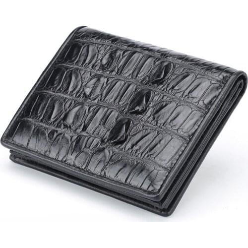 Real crocodile leather men casual folder short wallet soft coin purse