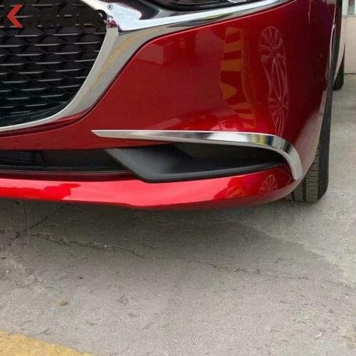 For Mazda3 For Mazda 3 Axela 2019 2020 Chrome Streamers Outer Foglight Front Fog Light Lamp Cover trim Eyebrow Eyelid Garnish