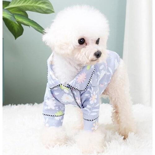 Creative Cool Soft Spring Summer Flower Printing Breathable Two-legged Dog Puppy Pajamas Pet Clothes Supplies Products
