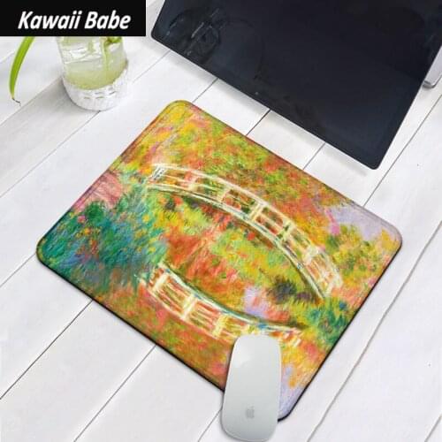 Non-slip Creative Keyboard Mat Gaming Desk Mats Cute Mouse Pad Van Gogh Oil Painting Deskpad Gaming for Office Home Computer