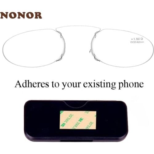 NONOR Legless Clip Nose Reading Glasses TR Men Eyeglasses Reading Mini Glasses for Women Nose Reader Men Glasses with Case