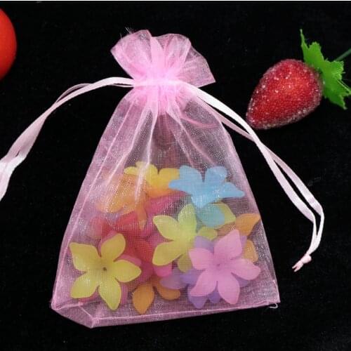 Wholesale Organza Bag 7x9cm,Wedding Jewelry Packaging Pouches,Nice Gift Bags,Pink,200pcs/lot